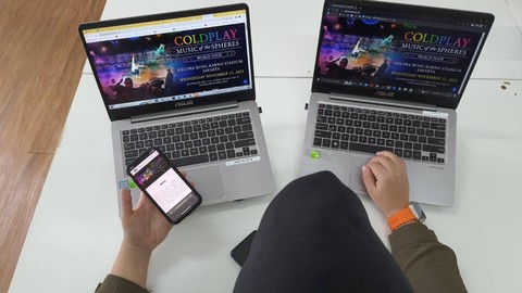 Ilustrasi war tiket Coldplay. Foto: Fitra Andrianto/kumparan