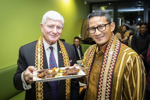 Menparekraf Sandiaga Uno dalam mendukung program nasional Indonesia Spice Up The World melalui program Indonesian Restaurant Fundraising (IndoStar).   Foto: Dok. Istimewa