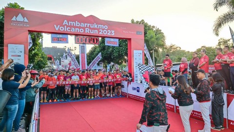 Suasana Ambarrukmo Volcano Run di Museum Gunung Api Merapi, Kabupaten Sleman, Minggu (28/5). Foto: Arfiansyah Panji Purnandaru/kumparan