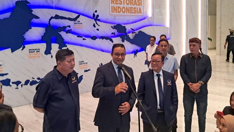 Bacapres NasDem dan Koalisi Perubahan Anies Baswedan usai pembekalan bacaleg di NasDem Tower, Jumat (2/6). Dok Annisa T Foto: Annisa Thahira Madina/kumparan