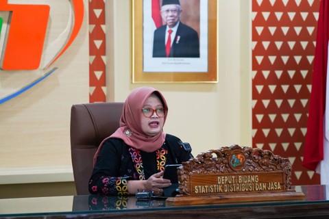 Deputi Bidang Statistik Distribusi dan Jasa, Pudji Ismartini, di Kantor Pusat BPS, Senin (5/6/2023). Foto: Dok. BPS