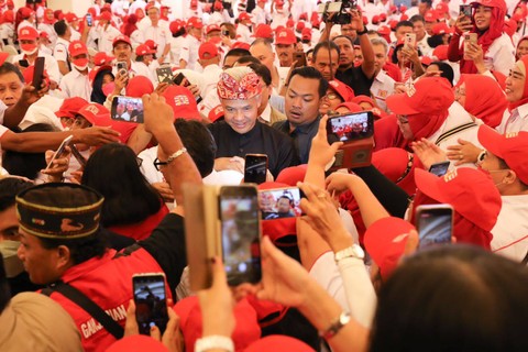 Deklarasi dukungan Relawan Gapura Nusantara (RGN) kepada Ganjar Pranowo di Grand Ballroom Kelapa Gading Sport Center, Jakarta Utara, Sabtu (10/6/2023). Foto: Dok. Istimewa