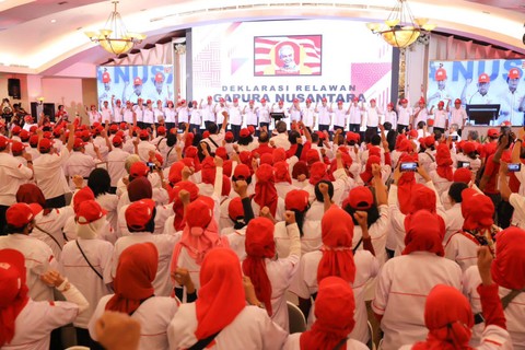 Deklarasi dukungan Relawan Gapura Nusantara (RGN) kepada Ganjar Pranowo di Grand Ballroom Kelapa Gading Sport Center, Jakarta Utara, Sabtu (10/6/2023). Foto: Dok. Istimewa