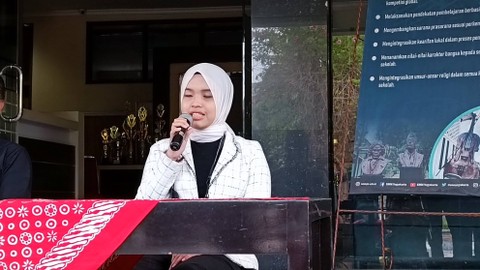 Putri Ariani saat di sekolahnya di SMKN 2 Kasihan atau dikenal sebagai Sekolah Menengah Musik (SMM) Yogyakarta, Kasihan, Kabupaten Bantul, Minggu (11/6/2023). Foto: Arfiansyah Panji/kumparan