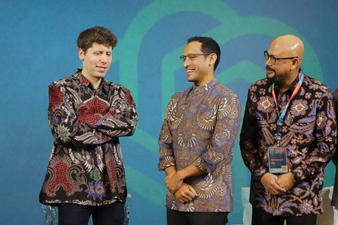 Co-Founder & CEO OpenAI, Sam Altman di Grand Ballroom Hotel Indonesia Kempinski, Jakarta, Rabu (14/6/2023). Foto: Jamal Ramadhan/kumparan