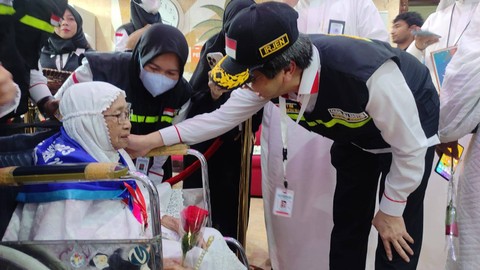 Jemaah haji kouta tambahan dari embarkasi Balikpapan-21 tiba di Makkah. Foto: MCH 2023