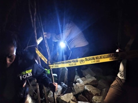 Lokasi penemuan 30 butir amunisi peluru aktif di Bantul. Foto: Dok. Polres Bantul