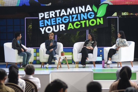 Dirut Pertamina Nicke Widyawati menghadiri kegiatan Pertamina Energizing Your Action. Foto: Pertamina