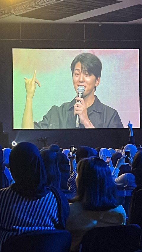 Fan Meeting Kim Mingue bertajuk 'Smile With Kim Min Gue' di The Kasablanka Hall, Sabtu (17/6).  Foto: Ela Nurlaela/kumparan