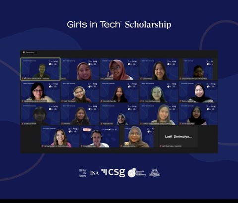 Para penerima beasiswa talenta digital dari NGO pemberdayaan perempuan, Girls in Tech Indonesia.  Foto: Dok. Istimewa