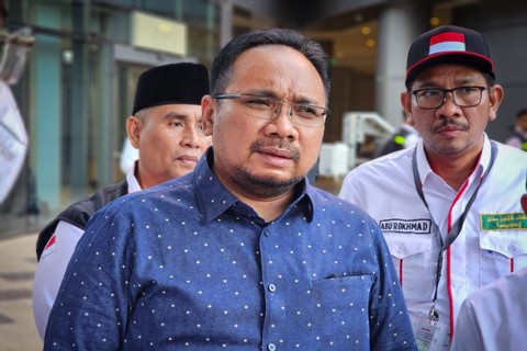 Menag Yaqut Cholil Qoumas tiba di Jeddah mengecek kesiapan puncak haji di Armuzna.  Foto: MCH 2023
