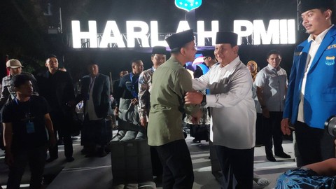Gibran dan Prabowo di Harlah PMII ke-63. Foto: Dok. Istimewa