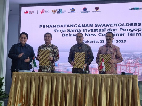 Penandatanganan kerja sama pengembangan Belawan New Container Terminal. Dok: Istimewa