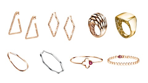 Koleksi dari lini Frank Gold, Geometric Collection, Grande Collection, dan Sleek Twist Collection. Foto: Frank & co.   Foto: Shutterstock