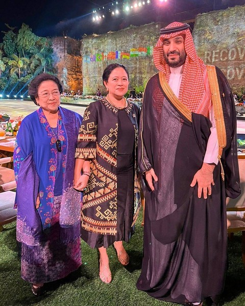 Puan Maharani bertemu Pangeran MBS di sela jamuan makan malam KTT G20 di GWK, Bali,  November 2022. Foto: IG/@PuanMaharani