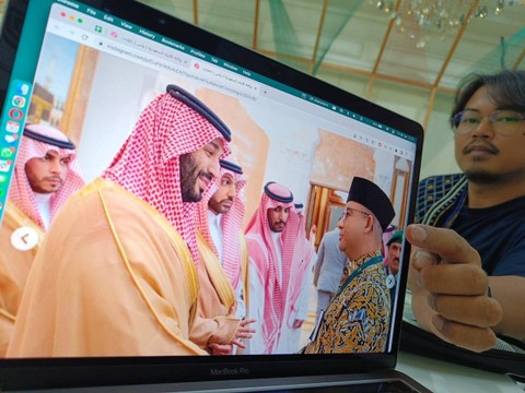 Pangeran MBS berbincang dengan bakal calon Presiden Anies Baswedan. Foto: kumparan