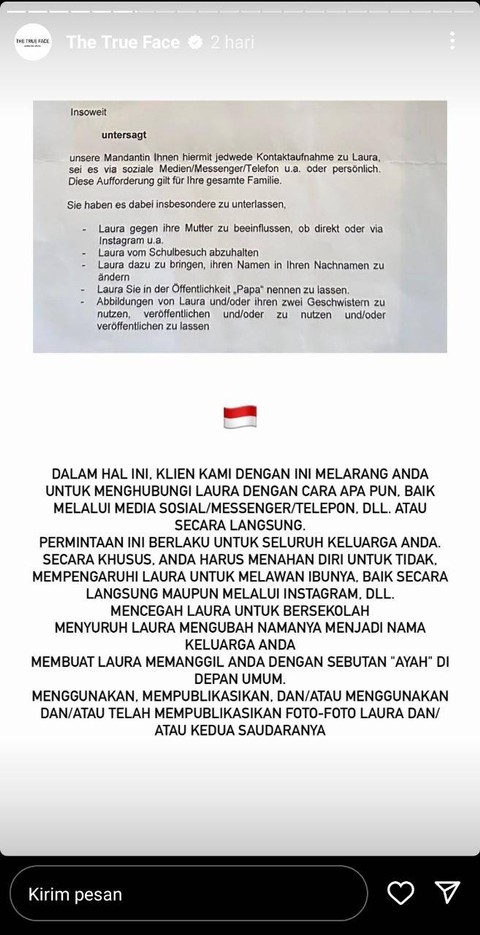 Nikita Mirzani kirim surat peringatan untuk Toni Dedola. Foto: Instagram @toni.dedola