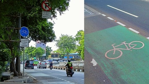 Foto Jalur Sepeda di Jakarta Selatan. Foto: Arsya Dwi Nugraha Swandy