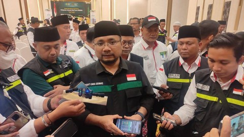 Menag Yaqut Cholil Qoumas di Acara Persiapan Layanan Jemaah Haji usi masa Armuzna Foto: Ahmad Romadoni/kumparan