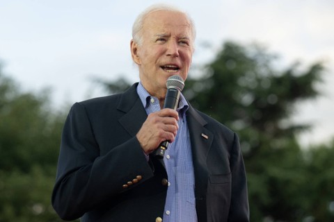 Presiden AS Joe Biden berbicara selama perayaan Hari Kemerdekaan di South Lawn di Gedung Putih di Washington, AS, Selasa (4/7/2023). Foto: Saul Loeb/AFP