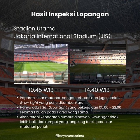 Hasil inspeksi rumput JIS oleh KaErPe. Foto: Instagram/@karyaramaprima