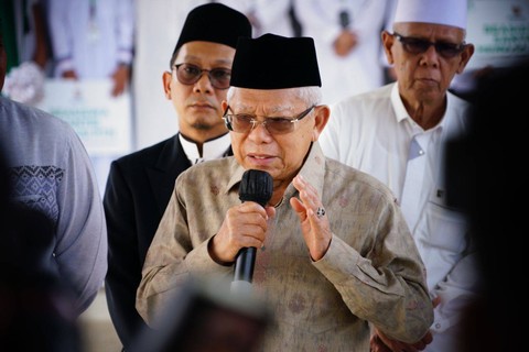 Wakil Presiden Ma'ruf Amin mengunjungi Ponpes Muqimus Sunnah di Sumatera Selatan. Foto: BPMI Setwapres