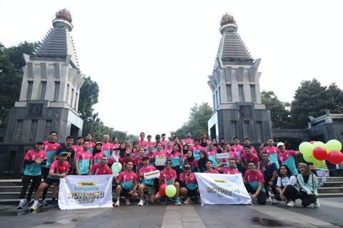 Suasana keseruan acara kumparan run 2023.  Foto: Fitra Andrianto/kumparan