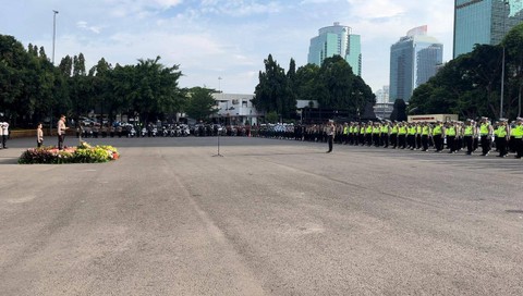 Kapolda Irjen Pol Karyoto pada 'Apel Gelar Pasukan Patuh Jaya 2023,' Senin (10/7).  Foto: Thomas Bosco/kumparan