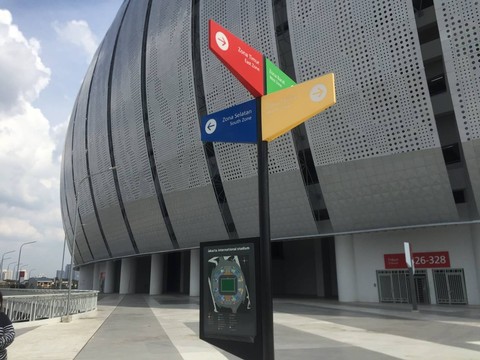 Penanda zona di Jakarta International Stadium (JIS). Foto: Agaton Kenshanahan/kumparan