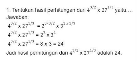 Contoh soal bilangan berpangkat. Foto: dok. Pribadi