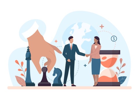 Ilustrasi politikus yang sedang mengatur strategi untuk kepentingannya. Foto: Freepik