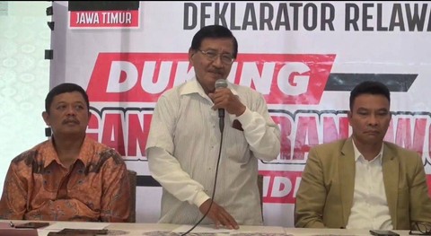Deklarator Relawan Projo dari berbagai provinsi di Pulau Jawa mendeklarasikan dukungannya kepada Ganjar Pranowo di Kota Malang, Sabtu (22/7/2023). Foto: Dok. Istimewa
