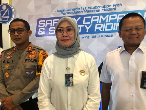 Direktur Operasional Jasa Raharja, Dewi Aryani. | Foto: Bella Sardio/ Lampung Geh