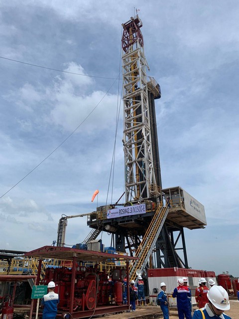 Pertamina Hulu Rokan (PHR) melakukan pengeboran perdana sumur migas Gulamo di Blok Rokan, Riau. Foto: Pertamina