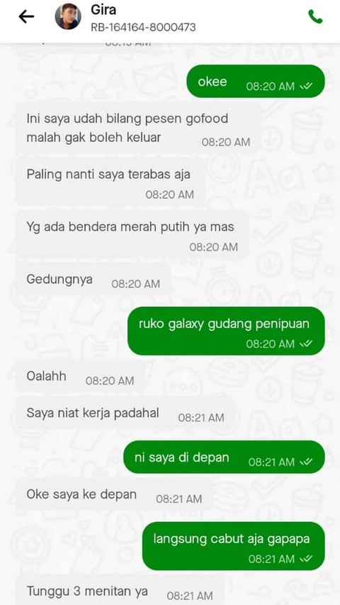 Kisah ojol di Bekasi selamatkan korban penipuan wawancara kerja.   Foto: Dok. Istimewa