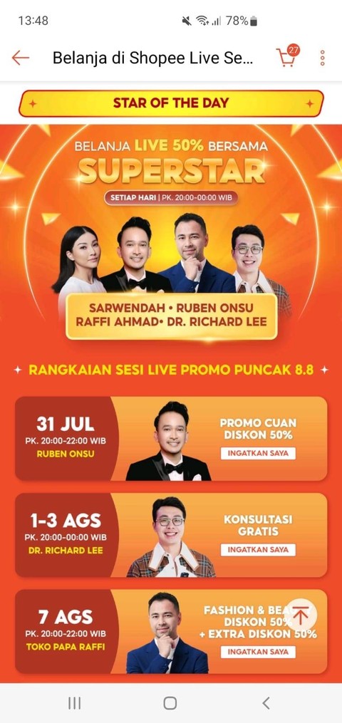 Star of the day di Shopee. Dok. Istimewa