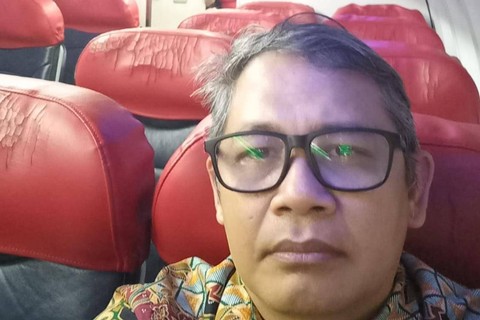 Pengalaman Izzul Muslimin, pengurus PP Muhammadiyah, jadi satu-satunya penumpang di pesawat. Foto: Dok. Pribadi