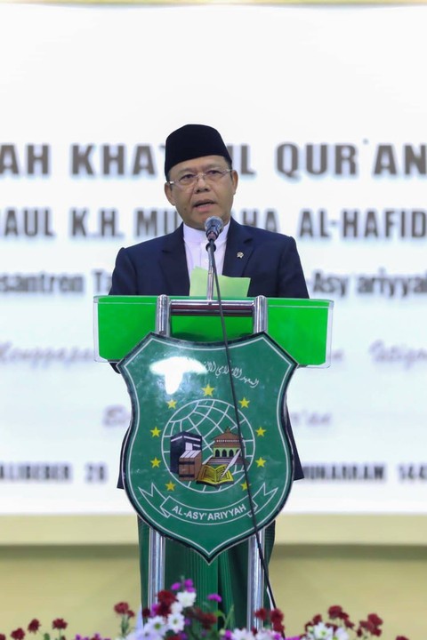 Plt Ketua Umum PPP Mardiono menghadiri Perayaan Khatmil Quran di Ponpes Al-Asyariyyah Wonosobo Foto: Dok. Istimewa