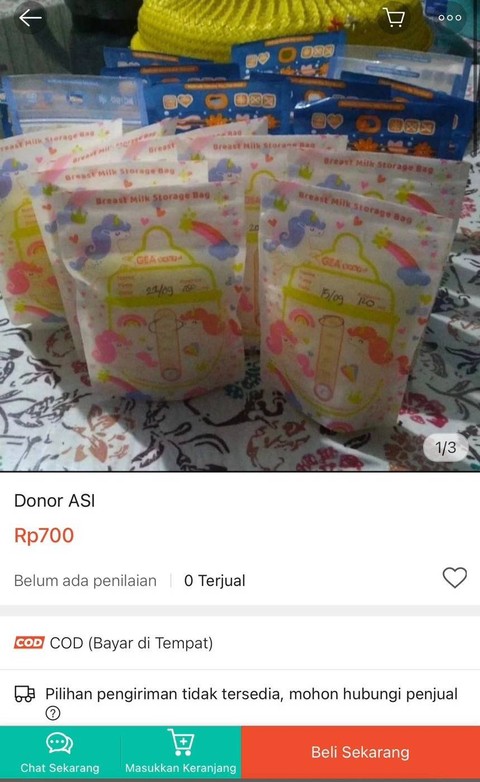 Fenomena jual ASI perah online. Foto: Ecommerce/dr. Wiyarni Pambudi, SpA, IBCLC