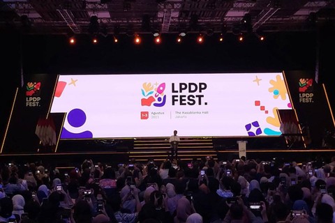 Presiden Jokowi di LPDP Fest, Kamis (3/8/2023). Foto: Nadia Riso/kumparan