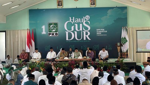 Acara Haul Gus Dur yang diadakan di DPP PKB. Foto: Paulina Herasmaranindar/kumparan