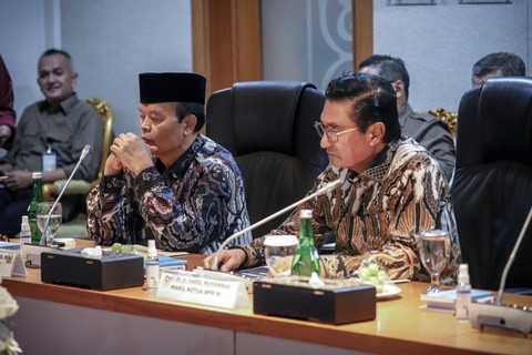 Rapat Pimpinan MPR RI di Ruang Rapat Pimpinan Lantai 9, Gedung Nusantara III MPR RI, Jakarta, Selasa (8/8/2023). Foto: Jamal Ramadhan/kumparan