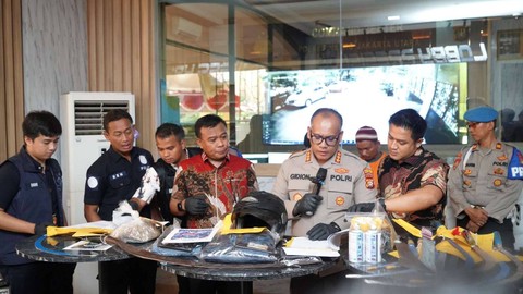 Jumpa pers kasus penjambretan di Mapolres Metro Jakarta Utara, Jumat (11/8).  Foto: Dok. Istimewa
