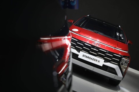 Mobil Hyundai Stargazer X di GIIAS 2023 di ICE BSD, Tangerang, Sabtu (12/8/2023).  Foto: Aditia Noviansyah/kumparan