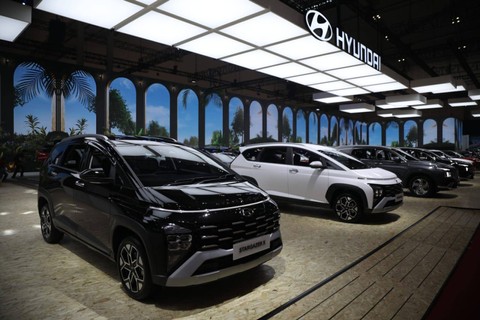 Mobil Hyundai Stargazer X di GIIAS 2023 di ICE BSD, Tangerang, Sabtu (12/8/2023).  Foto: Aditia Noviansyah/kumparan