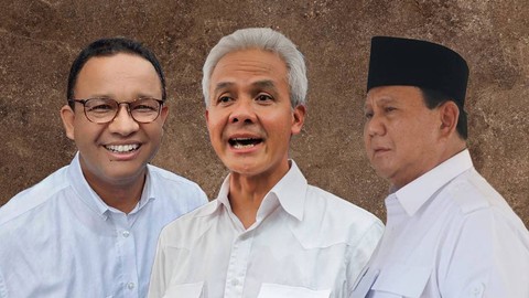 Anies Baswedan, Ganjar Pranowo, dan Prabowo Subianto.   Foto: kumparan