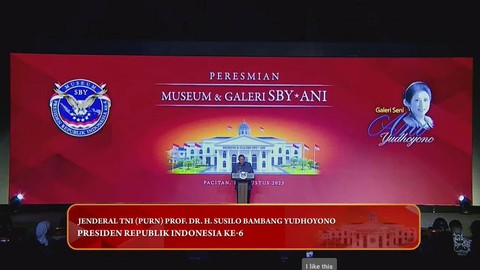 Suasana peresmian Museum dan Galeri SBY ANI di Pacitan, Jawa Timur, Kamis (17/8/2023). Foto: Youtube/Susilo Bambang Yudhoyono