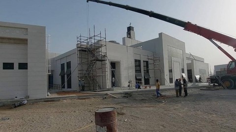 Proses pembangunan Masjid Joko Widodo di Abu Dhabi, Uni Emirat Arab. Foto: Dok. KBRI Abu Dhabi 