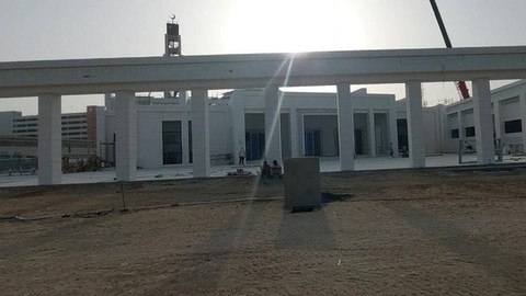 Proses pembangunan Masjid Joko Widodo di Abu Dhabi, Uni Emirat Arab. Foto: Dok. KBRI Abu Dhabi 