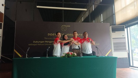 Konferensi pers dukungan Letjen Richard Tampubolon sebagai Ketua Umum Pengurus Besar Taekwondo Indonesia di Hotel Century Park, Jakarta, Kamis (24/8). Foto: Jodi Hermawan/kumparan